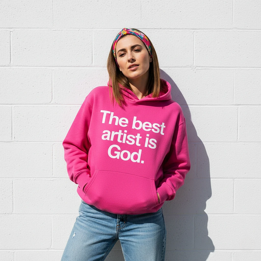 Best Artist Is God Hoodie Pink