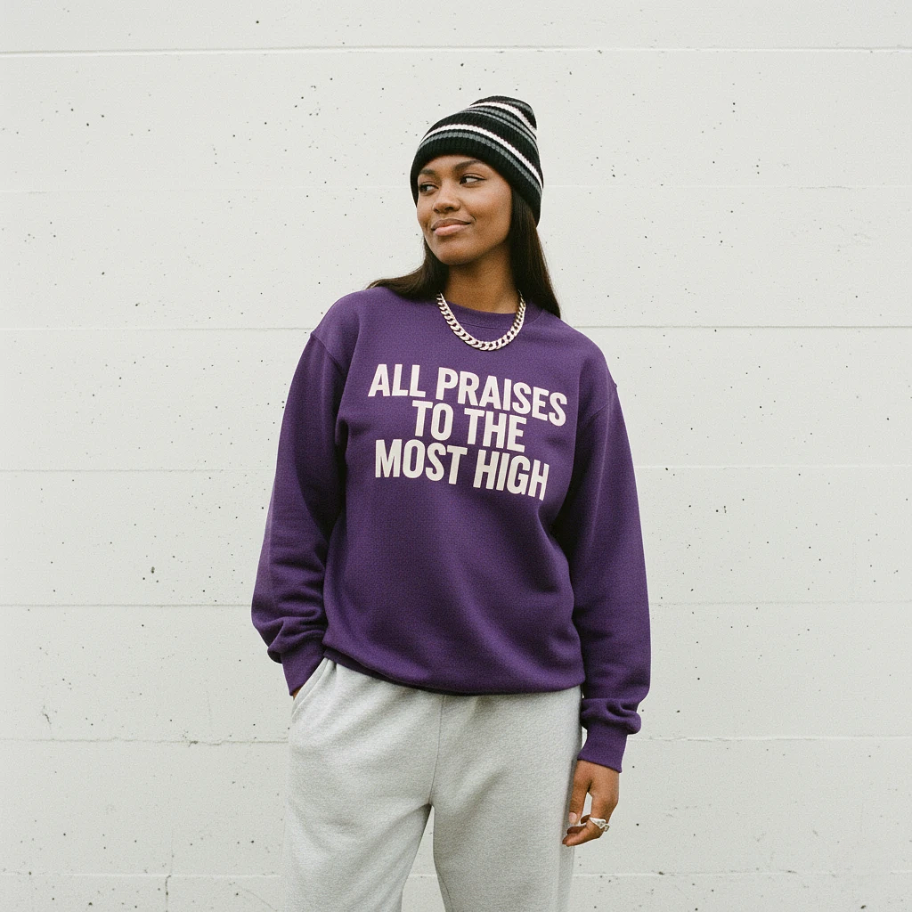 All Praises Sweatshirt Purple