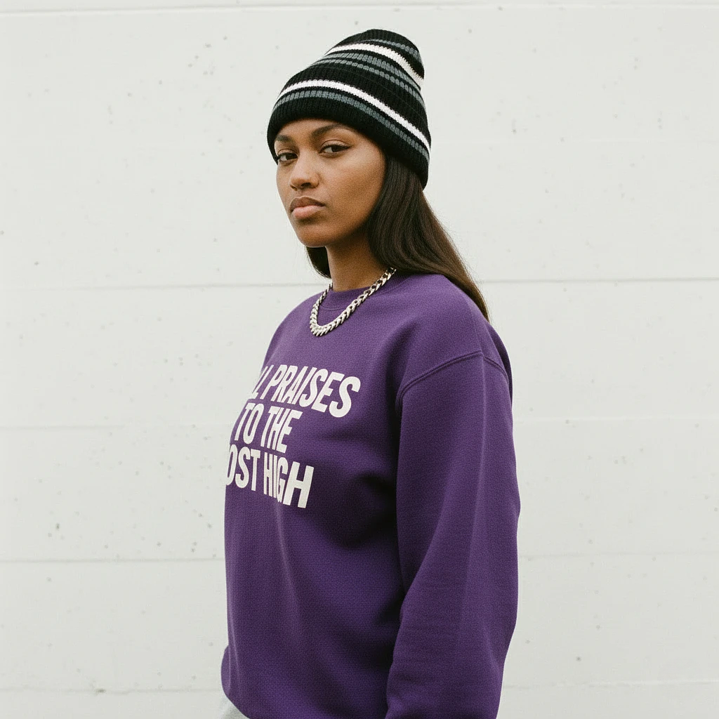 All Praises Sweatshirt Purple