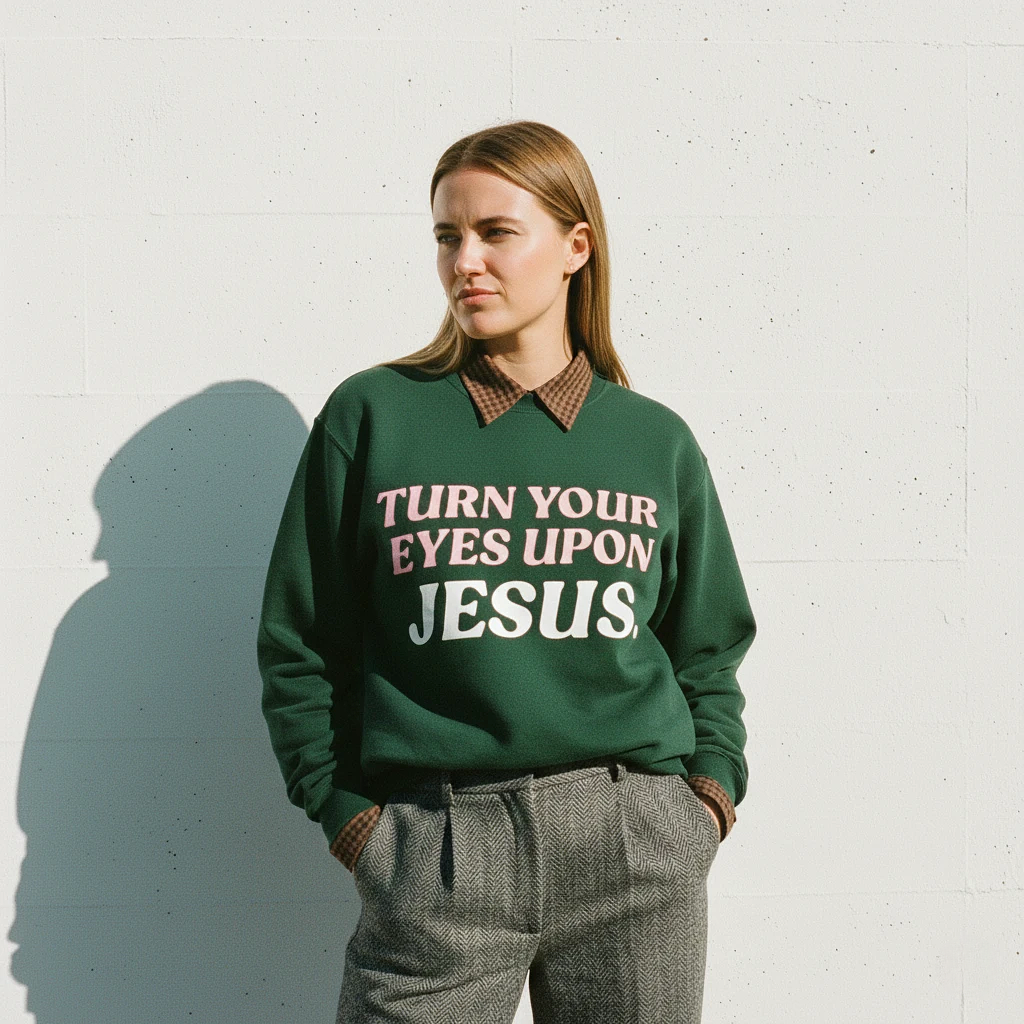 Eyes Upon Jesus Sweatshirt Green