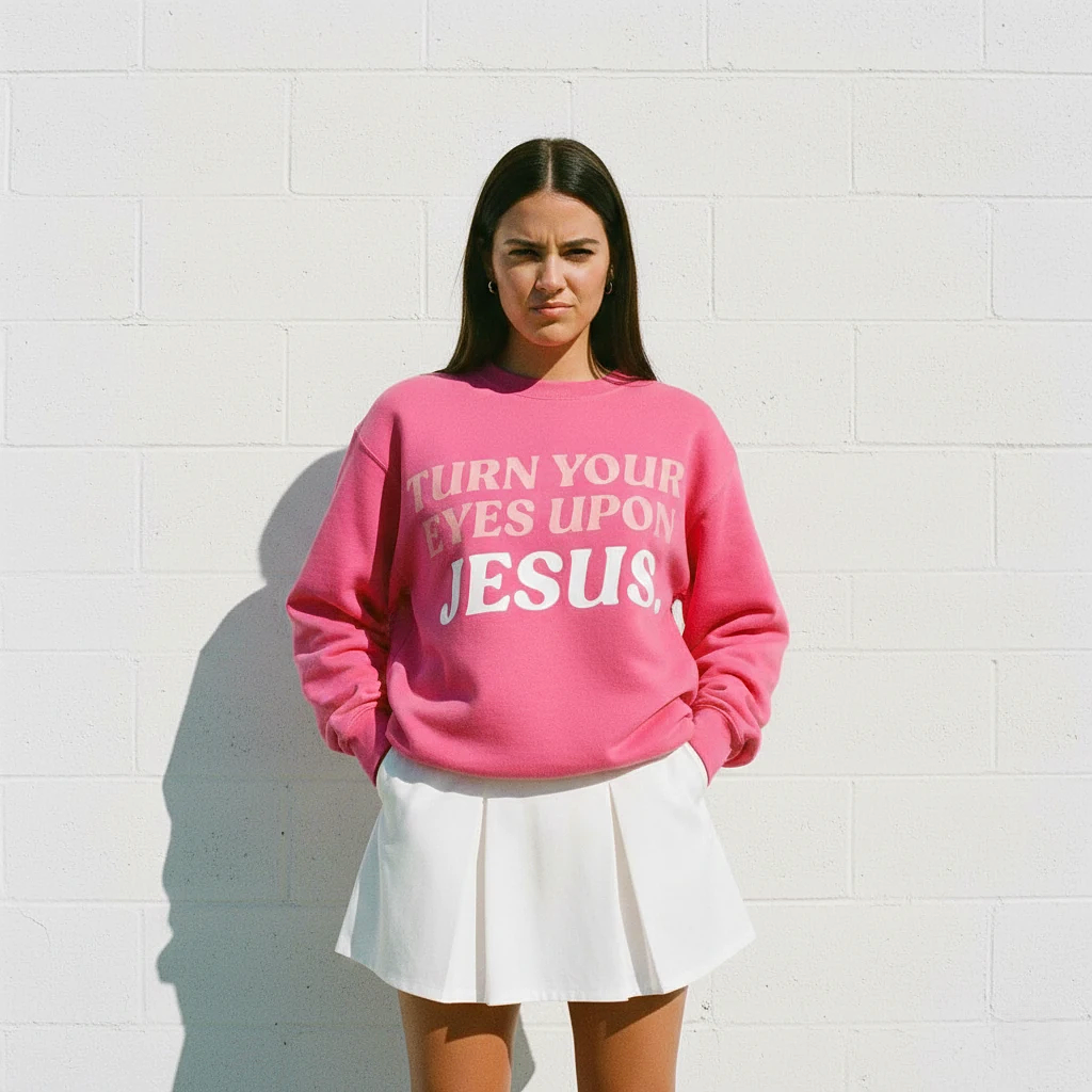 Eyes Upon Jesus Sweatshirt Pink