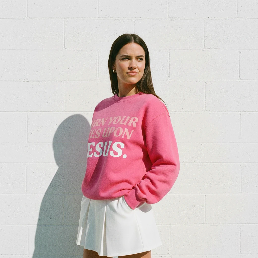 Eyes Upon Jesus Sweatshirt Pink
