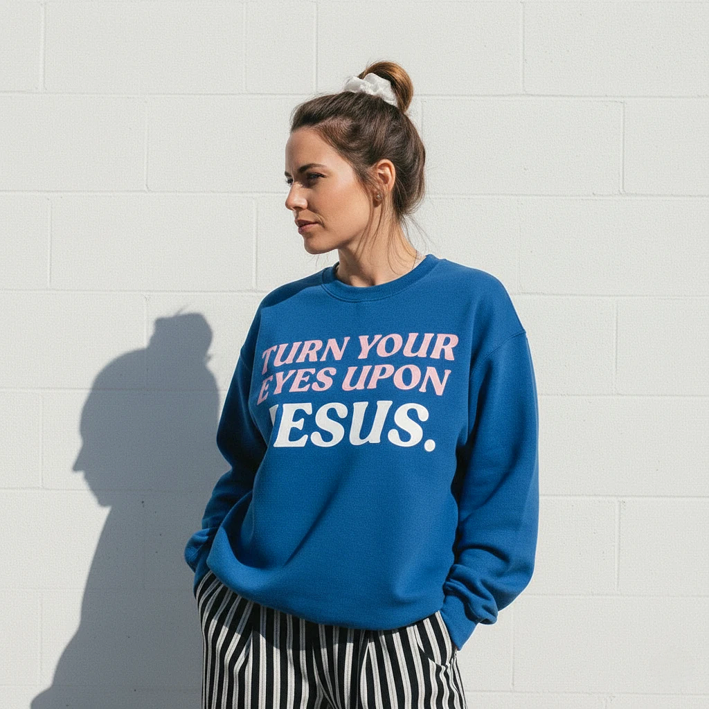 Eyes Upon Jesus Sweatshirt Royal