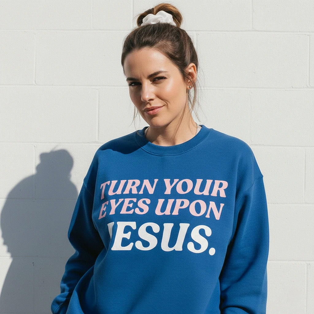 Eyes Upon Jesus Sweatshirt Royal