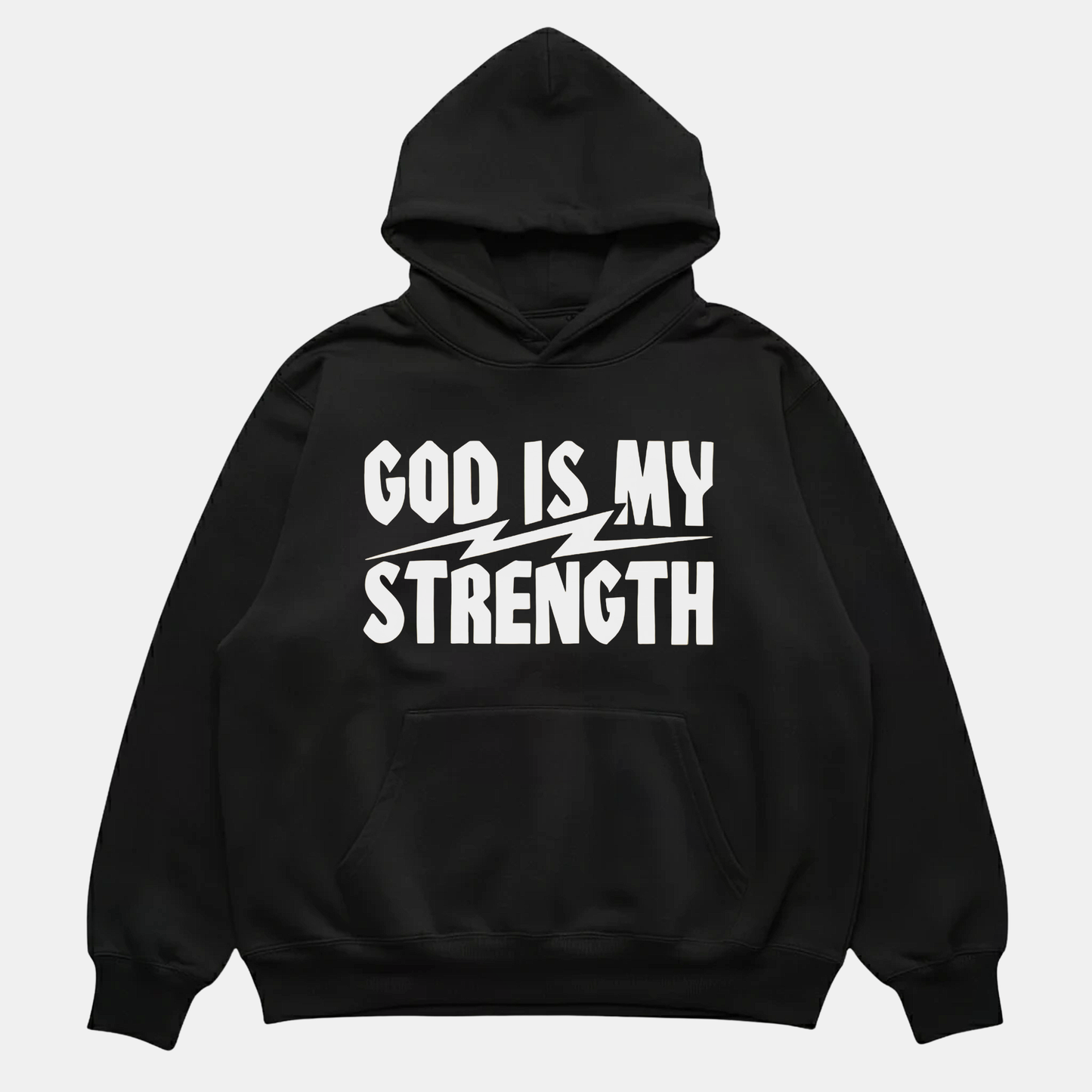 God Is My Strength Hoodie Black