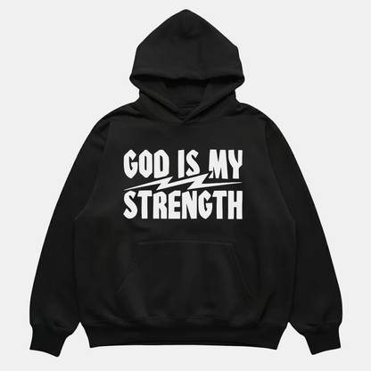 God Is My Strength Hoodie Black
