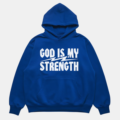 God Is My Strength Hoodie Royal