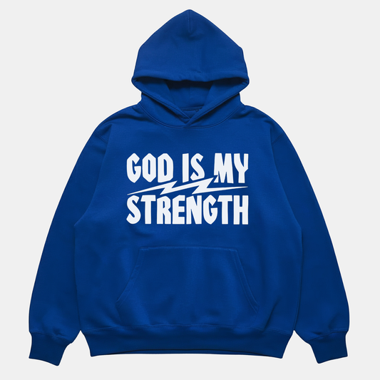 God Is My Strength Hoodie Royal