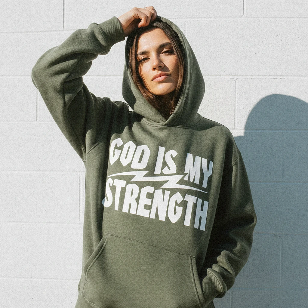 God Is My Strength Hoodie Army