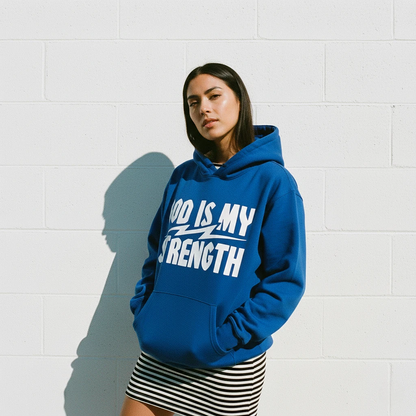 God Is My Strength Hoodie Royal