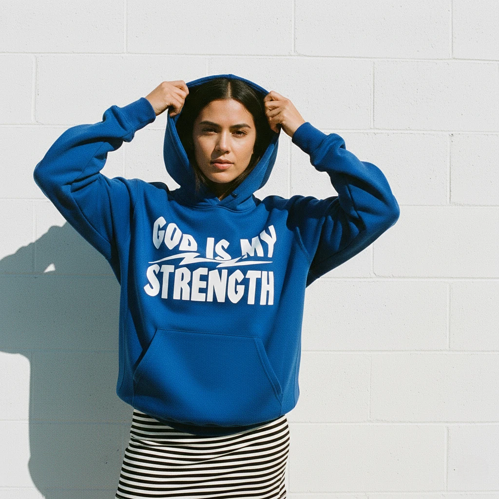 God Is My Strength Hoodie Royal