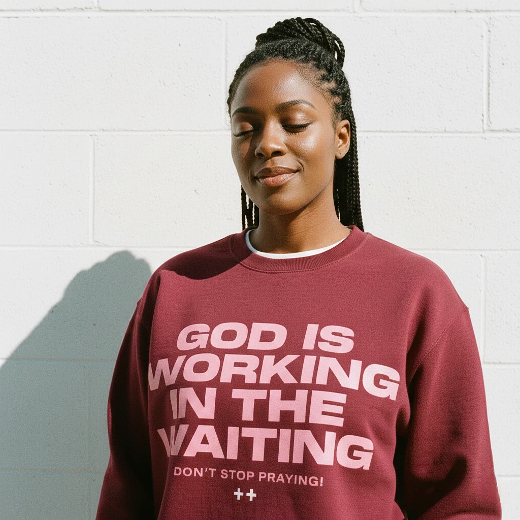 God Is Working Sweatshirt Maroon