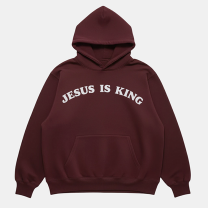Jesus Is King Hoodie Maroon