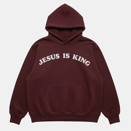 Jesus Is King Hoodie Maroon