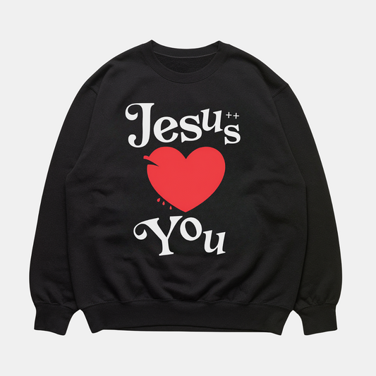 Jesus Loves You Sweatshirt Black