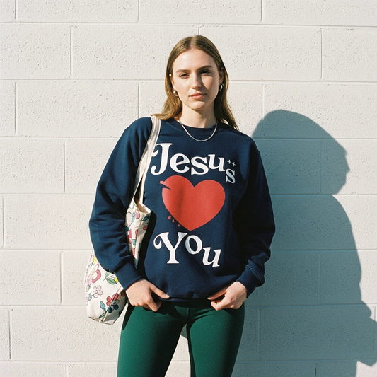 Jesus Loves You Sweatshirt Navy