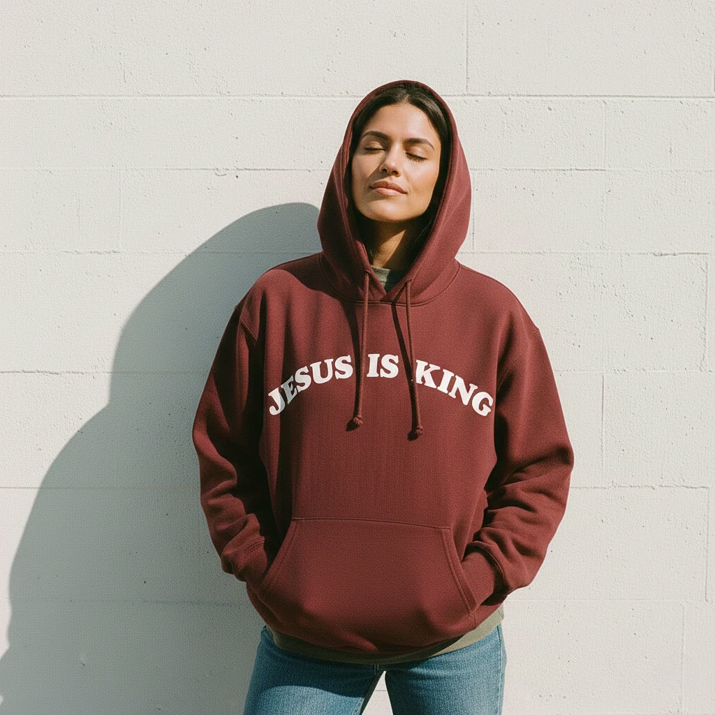 Jesus Is King Hoodie Maroon