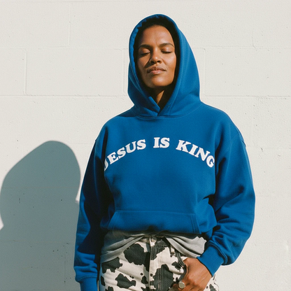 Jesus Is King Hoodie Royal