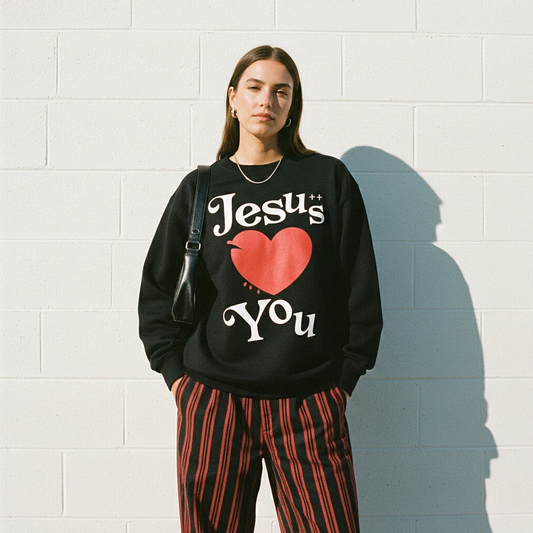 Jesus Loves You Sweatshirt Black