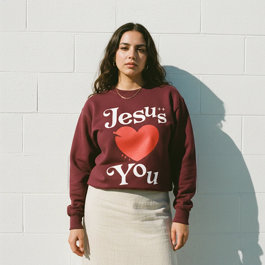 Jesus Loves You Sweatshirt Maroon