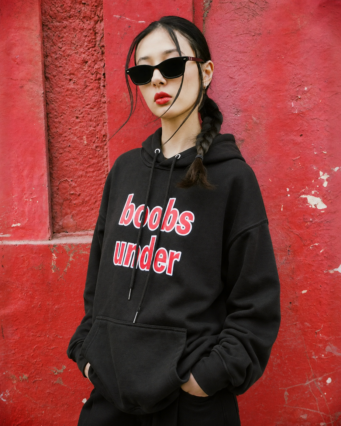 boobs under hoodie