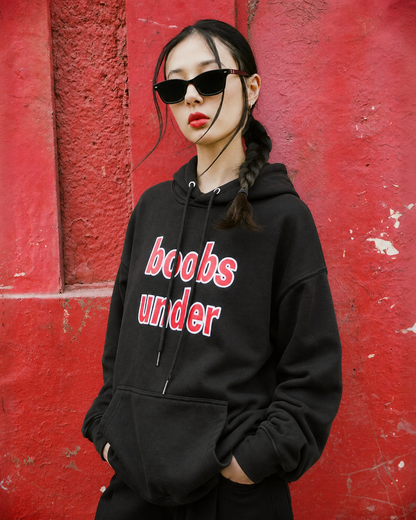 boobs under hoodie