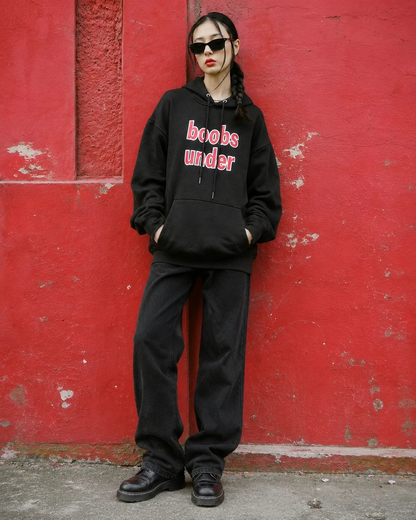 boobs under hoodie