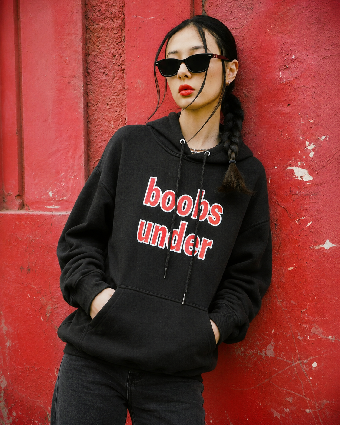 boobs under hoodie
